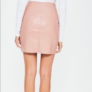 Pink leather skirt